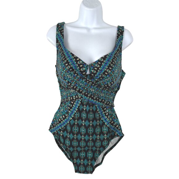 Miraclesuit Criss Cross Escape One Piece Swimsuit Size 14 Amarna SW-2111 - Picture 1 of 8